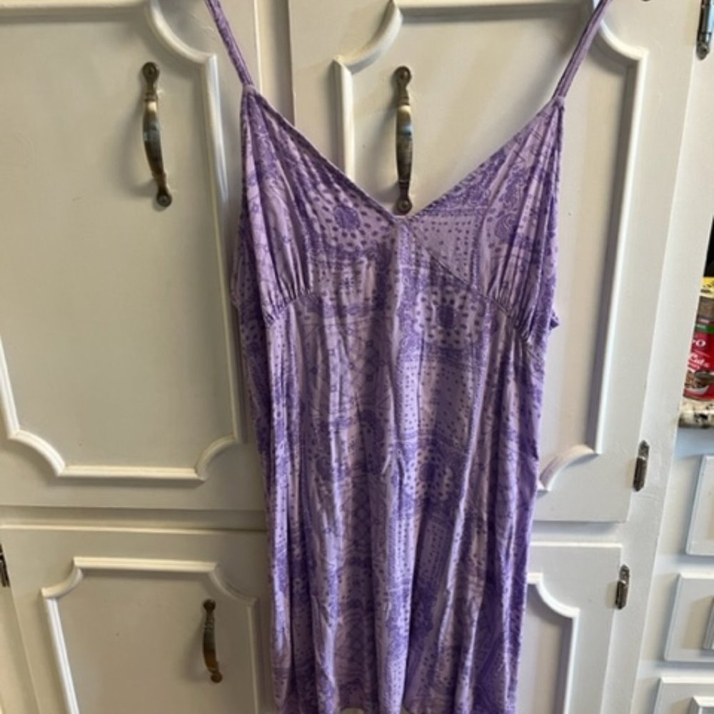 NORDSTROM BP SLIP DRESS Size 2X NWOT PURPLE/LILAC PAISLEY PRINT
